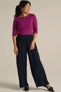 Ada Bamboo Boat Neck Top - Berry