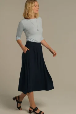 Ada Bamboo Boatneck Top - Powder Blue