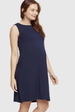 Adele Maternity Dress - Navy