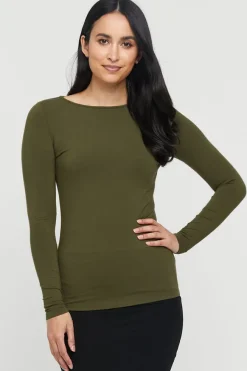 Amy Boatneck Top - Dark Olive
