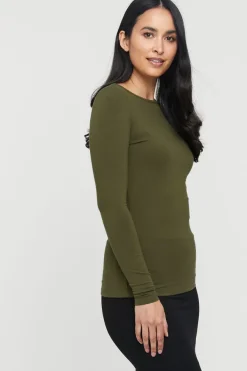 Amy Boatneck Top - Dark Olive