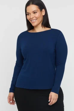 Amy Boatneck Top - Navy