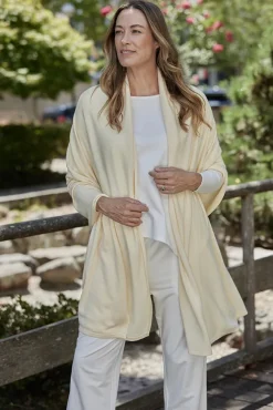 Bamboo & Recycled Cashmere Wool Travel Wrap - Vanilla