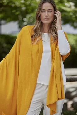 Bamboo & Recycled Cashmere Wool Travel Wrap - Mustard