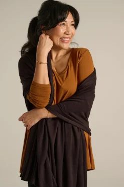 Bamboo Cashmere Wool Travel Wrap - Cacao