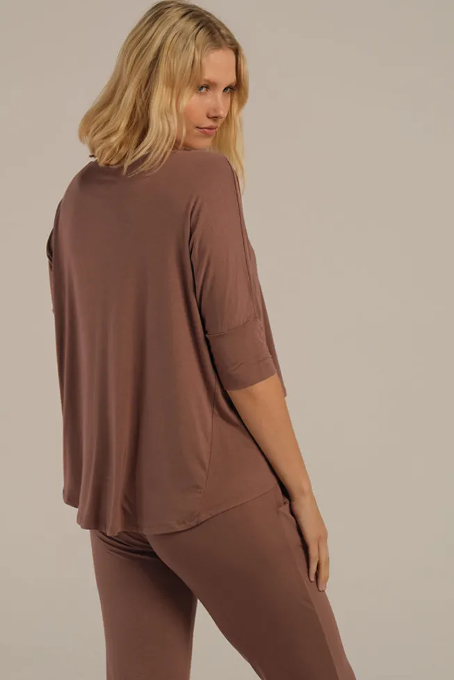 Bamboo Drape Cardi - Mousse