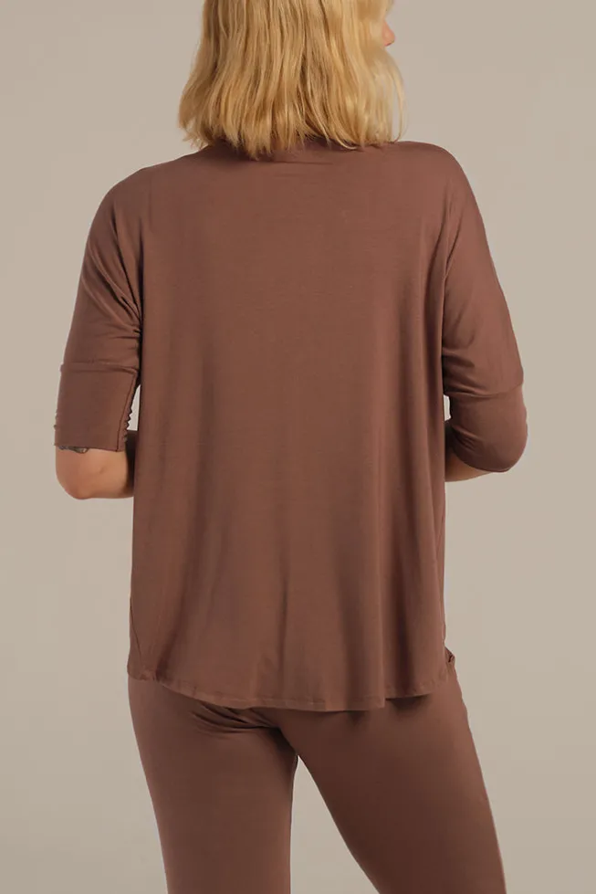 Bamboo Drape Cardi - Mousse