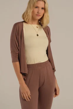 Bamboo Drape Cardi - Mousse