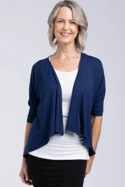Bamboo Drape Cardi - Navy