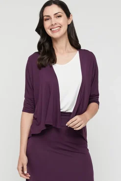 Bamboo Drape Cardi - Plum
