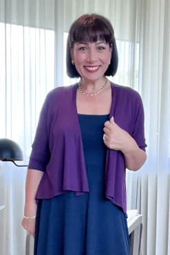 Bamboo Drape Cardi - Plum