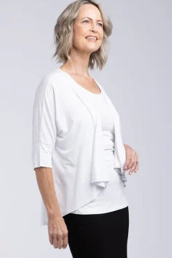 Bamboo Drape Cardi - White