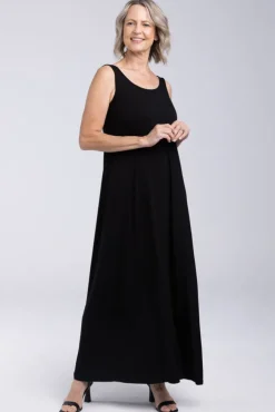 Bamboo Maxi Dress - Black