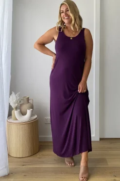 Bamboo Maxi Dress - Plum