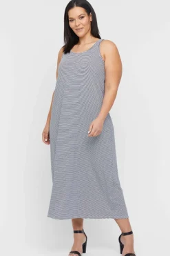 Bamboo Maxi Dress - Thin Stripe