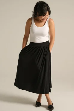 Bamboo Midi Skirt - Black
