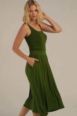 Bamboo Midi Skirt - Garden