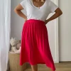 Bamboo Midi Skirt - Magenta