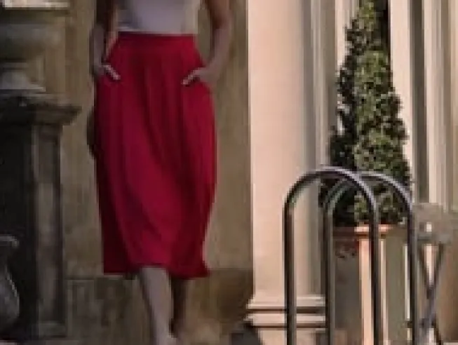 Bamboo Midi Skirt - Magenta