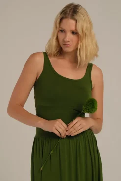 Bamboo Scoop Singlet - Garden
