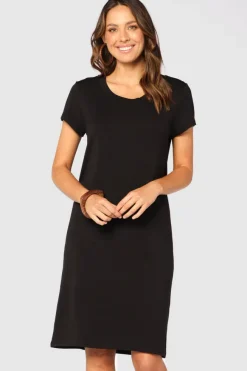 Bamboo T-Shirt Dress - Black