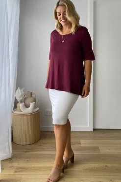 Carter Tunic Top - Burgundy