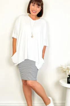 Double Layer Tube Skirt - Thin Stripe