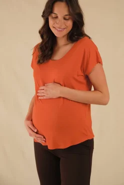 Eadie Maternity Top - Flame