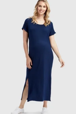 Elsie Maternity Dress - Navy