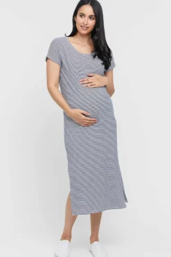 Elsie Maternity Dress - Thin Stripe