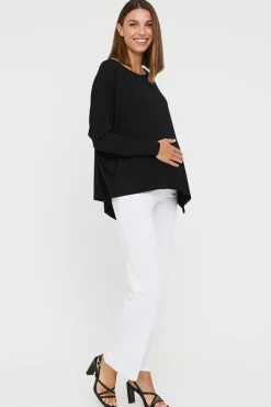 Essential Bamboo Maternity Pants - White