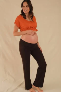 Essential Bamboo Maternity Pants - Chocolate