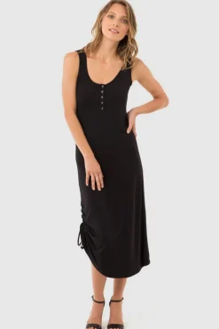 Henley Tank Dress - Black