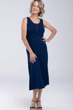 Henley Tank Dress - Navy