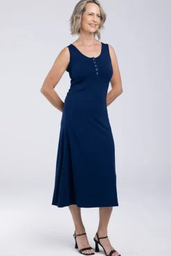 Henley Tank Dress - Navy