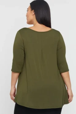 Hi Lo Hem Top - Dark Olive