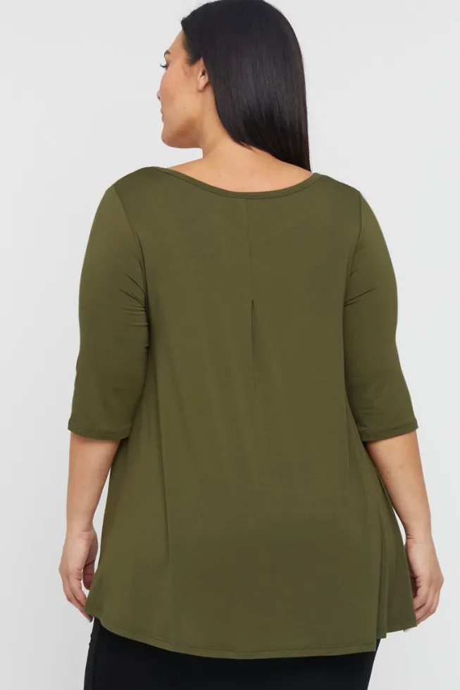 Hi Lo Hem Top - Dark Olive