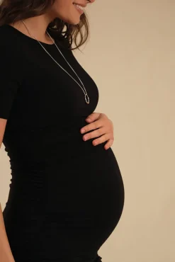 Jasper Ruched Maternity Dress - Black