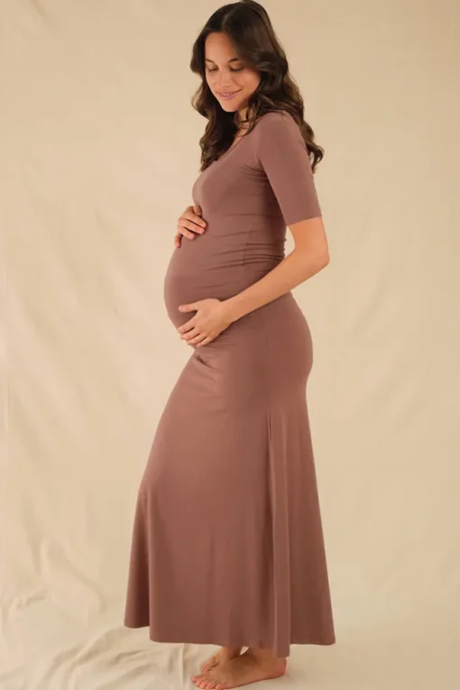Lana Long Maternity Skirt - Mousse