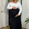 Lana Long Maternity Skirt - Black