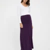 Lana Long Maternity Skirt - Plum