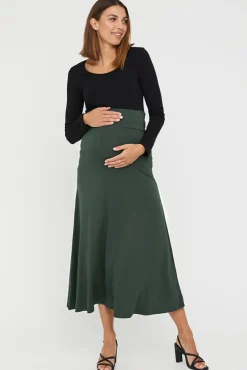 Lana Long Maternity Skirt - Forest