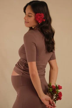 Lana Long Maternity Skirt - Mousse