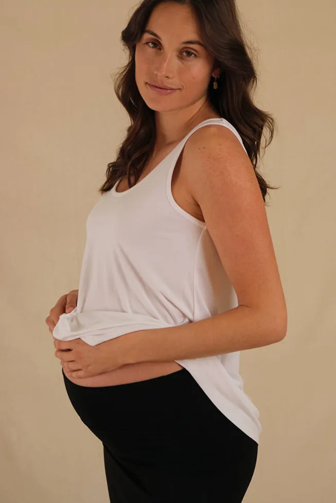 Lana Long Maternity Skirt - Black
