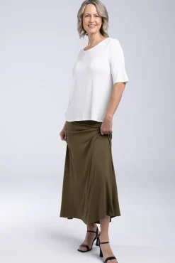 Lana Long Skirt - Dark Olive