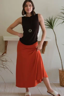 Lana Long Skirt - Flame