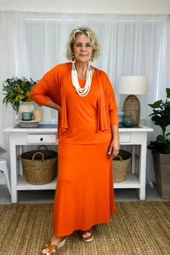 Lana Long Skirt - Flame