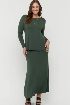 Lana Long Skirt - Forest