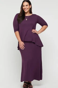 Lana Long Skirt - Plum