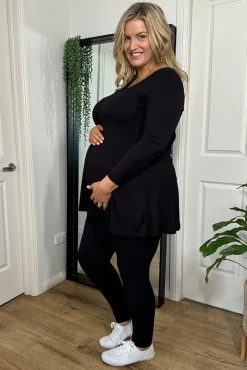 Leanne Maternity Tunic - Black